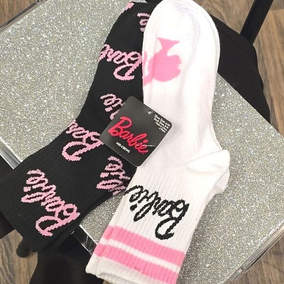 Barbie Signature Logo 2PK Crew Sock - Picture 4 of 8